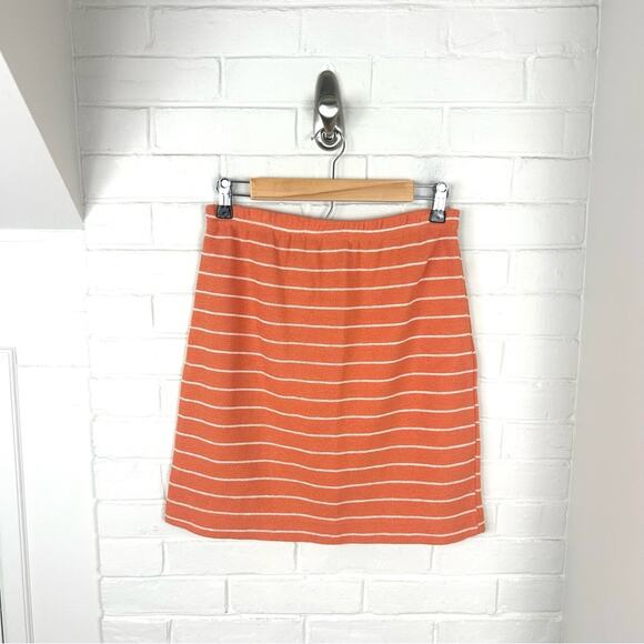 Vintage Style New York Orange Striped Knit Skirt Size M - Picture 1 of 6